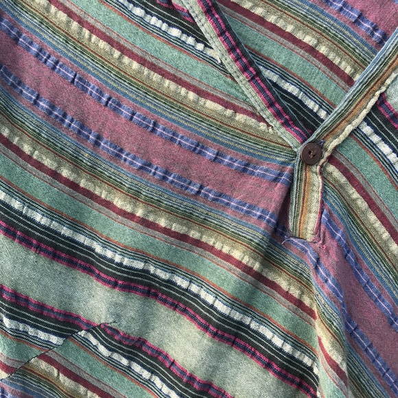 Indian Vneck Striped Textured Long Sleeve Top - Picture 4 of 7